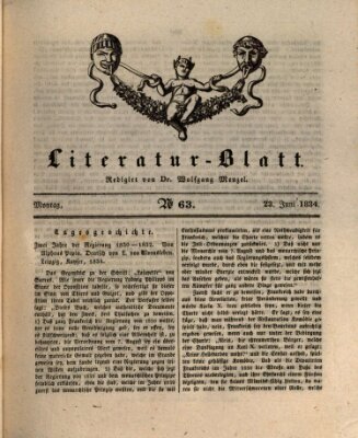 Morgenblatt für gebildete Stände. Literatur-Blatt (Morgenblatt für gebildete Stände) Montag 23. Juni 1834