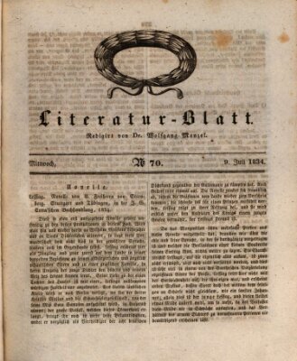 Morgenblatt für gebildete Stände. Literatur-Blatt (Morgenblatt für gebildete Stände) Mittwoch 9. Juli 1834