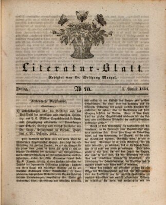 Morgenblatt für gebildete Stände. Literatur-Blatt (Morgenblatt für gebildete Stände) Freitag 1. August 1834