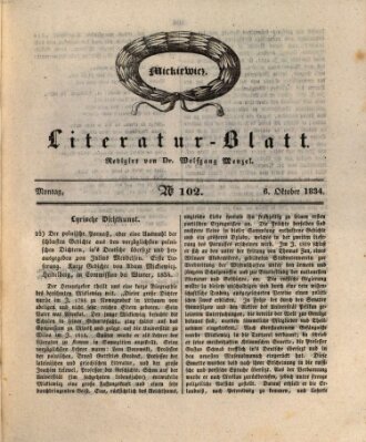 Morgenblatt für gebildete Stände. Literatur-Blatt (Morgenblatt für gebildete Stände) Montag 6. Oktober 1834