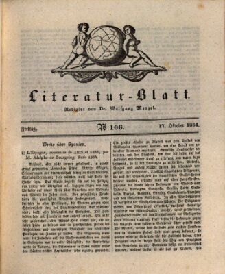 Morgenblatt für gebildete Stände. Literatur-Blatt (Morgenblatt für gebildete Stände) Freitag 17. Oktober 1834