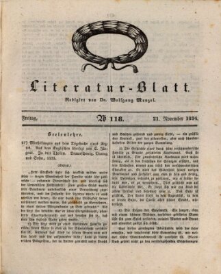 Morgenblatt für gebildete Stände. Literatur-Blatt (Morgenblatt für gebildete Stände) Freitag 21. November 1834