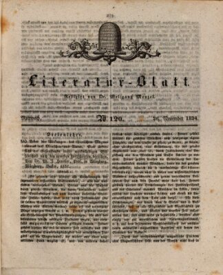 Morgenblatt für gebildete Stände. Literatur-Blatt (Morgenblatt für gebildete Stände) Mittwoch 26. November 1834