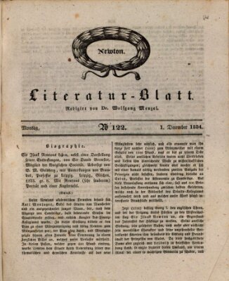 Morgenblatt für gebildete Stände. Literatur-Blatt (Morgenblatt für gebildete Stände) Montag 1. Dezember 1834