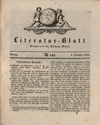 Morgenblatt für gebildete Stände. Literatur-Blatt (Morgenblatt für gebildete Stände) Montag 8. Dezember 1834