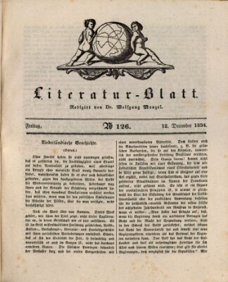 Morgenblatt für gebildete Stände. Literatur-Blatt (Morgenblatt für gebildete Stände) Freitag 12. Dezember 1834