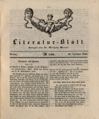 Morgenblatt für gebildete Stände. Literatur-Blatt (Morgenblatt für gebildete Stände) Montag 22. Dezember 1834