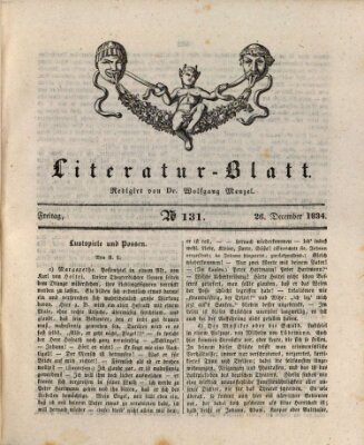 Morgenblatt für gebildete Stände. Literatur-Blatt (Morgenblatt für gebildete Stände) Freitag 26. Dezember 1834