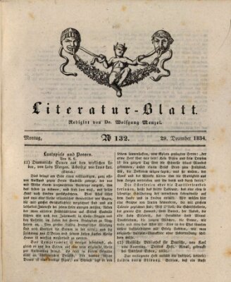 Morgenblatt für gebildete Stände. Literatur-Blatt (Morgenblatt für gebildete Stände) Montag 29. Dezember 1834