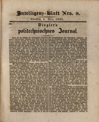 Morgenblatt für gebildete Stände. Literatur-Blatt (Morgenblatt für gebildete Stände) Samstag 1. März 1834