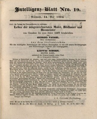 Morgenblatt für gebildete Stände. Literatur-Blatt (Morgenblatt für gebildete Stände) Mittwoch 14. Mai 1834