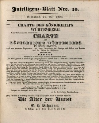 Morgenblatt für gebildete Stände. Literatur-Blatt (Morgenblatt für gebildete Stände) Samstag 24. Mai 1834