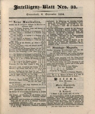 Morgenblatt für gebildete Stände. Literatur-Blatt (Morgenblatt für gebildete Stände) Samstag 6. September 1834