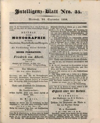 Morgenblatt für gebildete Stände. Literatur-Blatt (Morgenblatt für gebildete Stände) Mittwoch 24. September 1834