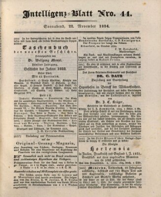 Morgenblatt für gebildete Stände. Literatur-Blatt (Morgenblatt für gebildete Stände) Samstag 22. November 1834