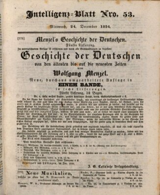 Morgenblatt für gebildete Stände. Literatur-Blatt (Morgenblatt für gebildete Stände) Mittwoch 24. Dezember 1834