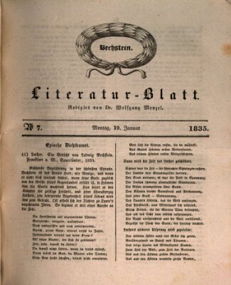 Morgenblatt für gebildete Stände. Literatur-Blatt (Morgenblatt für gebildete Stände) Montag 19. Januar 1835