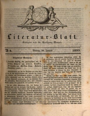 Morgenblatt für gebildete Stände. Literatur-Blatt (Morgenblatt für gebildete Stände) Montag 26. Januar 1835