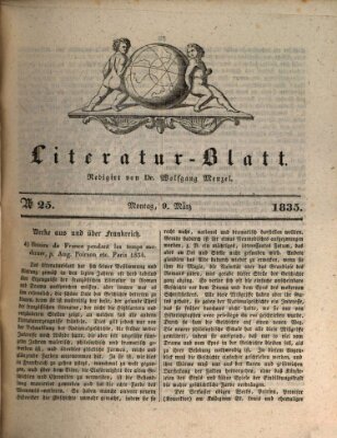 Morgenblatt für gebildete Stände. Literatur-Blatt (Morgenblatt für gebildete Stände) Montag 9. März 1835