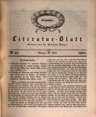 Morgenblatt für gebildete Stände. Literatur-Blatt (Morgenblatt für gebildete Stände) Montag 30. März 1835