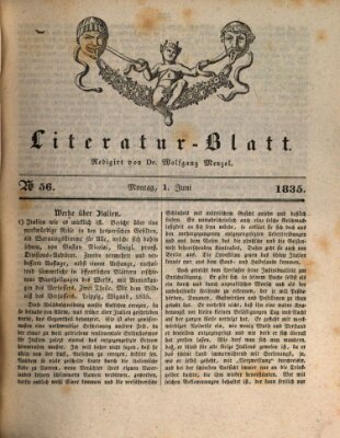 Morgenblatt für gebildete Stände. Literatur-Blatt (Morgenblatt für gebildete Stände) Montag 1. Juni 1835