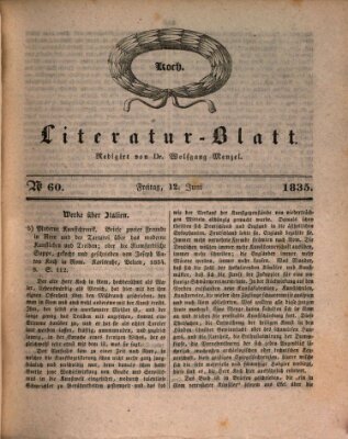 Morgenblatt für gebildete Stände. Literatur-Blatt (Morgenblatt für gebildete Stände) Freitag 12. Juni 1835