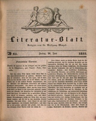 Morgenblatt für gebildete Stände. Literatur-Blatt (Morgenblatt für gebildete Stände) Freitag 26. Juni 1835