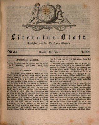 Morgenblatt für gebildete Stände. Literatur-Blatt (Morgenblatt für gebildete Stände) Montag 29. Juni 1835
