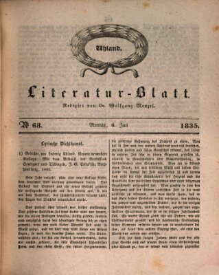 Morgenblatt für gebildete Stände. Literatur-Blatt (Morgenblatt für gebildete Stände) Montag 6. Juli 1835