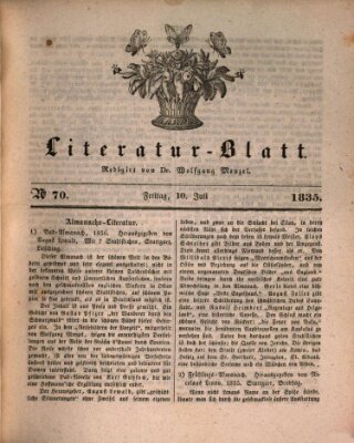 Morgenblatt für gebildete Stände. Literatur-Blatt (Morgenblatt für gebildete Stände) Freitag 10. Juli 1835