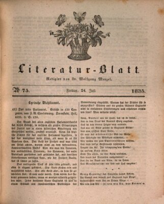 Morgenblatt für gebildete Stände. Literatur-Blatt (Morgenblatt für gebildete Stände) Freitag 24. Juli 1835