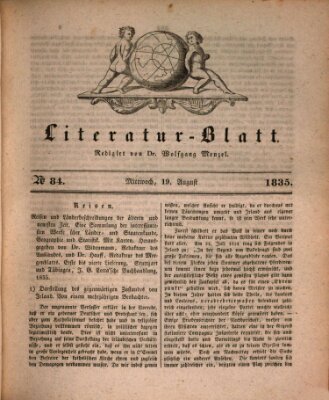 Morgenblatt für gebildete Stände. Literatur-Blatt (Morgenblatt für gebildete Stände) Mittwoch 19. August 1835