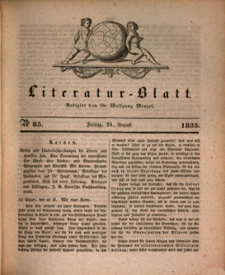 Morgenblatt für gebildete Stände. Literatur-Blatt (Morgenblatt für gebildete Stände) Freitag 21. August 1835