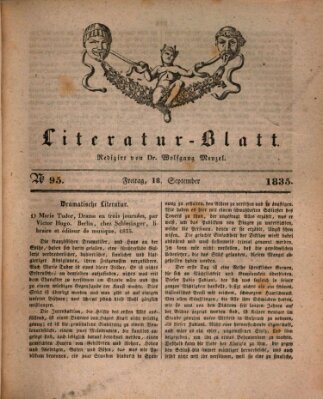 Morgenblatt für gebildete Stände. Literatur-Blatt (Morgenblatt für gebildete Stände) Freitag 18. September 1835