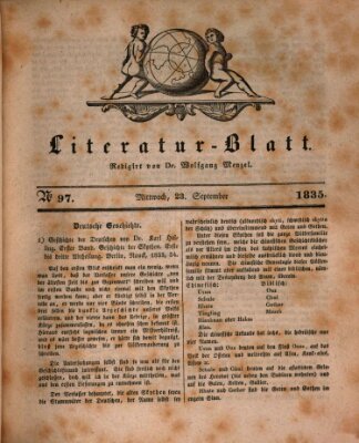 Morgenblatt für gebildete Stände. Literatur-Blatt (Morgenblatt für gebildete Stände) Mittwoch 23. September 1835