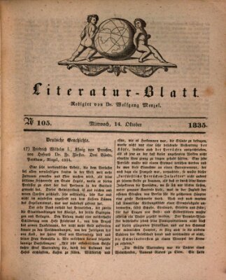 Morgenblatt für gebildete Stände. Literatur-Blatt (Morgenblatt für gebildete Stände) Mittwoch 14. Oktober 1835