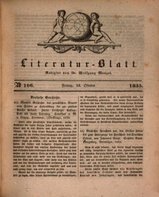 Morgenblatt für gebildete Stände. Literatur-Blatt (Morgenblatt für gebildete Stände) Freitag 16. Oktober 1835