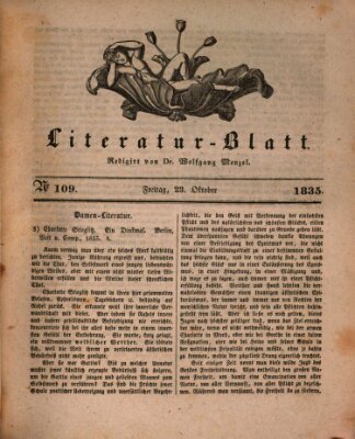 Morgenblatt für gebildete Stände. Literatur-Blatt (Morgenblatt für gebildete Stände) Freitag 23. Oktober 1835