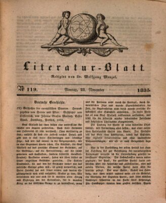 Morgenblatt für gebildete Stände. Literatur-Blatt (Morgenblatt für gebildete Stände) Montag 23. November 1835