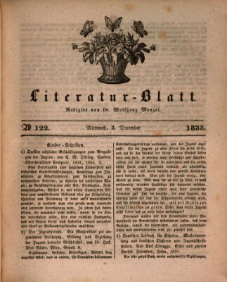 Morgenblatt für gebildete Stände. Literatur-Blatt (Morgenblatt für gebildete Stände) Mittwoch 2. Dezember 1835