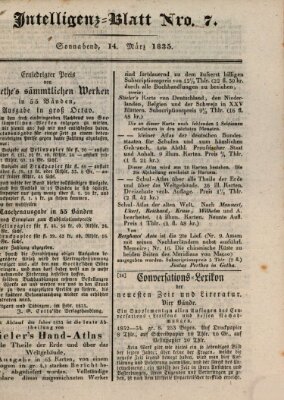 Morgenblatt für gebildete Stände. Literatur-Blatt (Morgenblatt für gebildete Stände) Samstag 14. März 1835