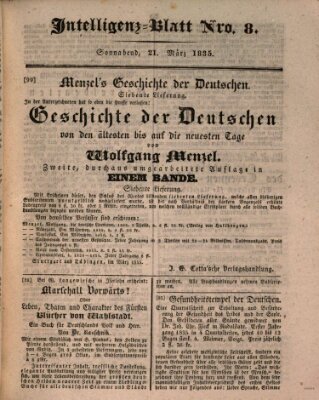 Morgenblatt für gebildete Stände. Literatur-Blatt (Morgenblatt für gebildete Stände) Samstag 21. März 1835