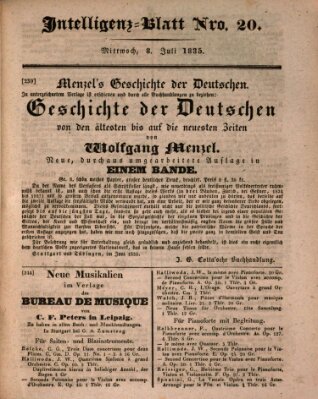 Morgenblatt für gebildete Stände. Literatur-Blatt (Morgenblatt für gebildete Stände) Mittwoch 8. Juli 1835