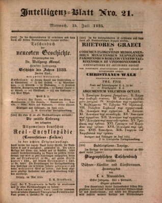 Morgenblatt für gebildete Stände. Literatur-Blatt (Morgenblatt für gebildete Stände) Mittwoch 15. Juli 1835