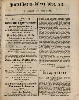 Morgenblatt für gebildete Stände. Literatur-Blatt (Morgenblatt für gebildete Stände) Samstag 18. Juli 1835