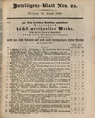 Morgenblatt für gebildete Stände. Literatur-Blatt (Morgenblatt für gebildete Stände) Mittwoch 12. August 1835