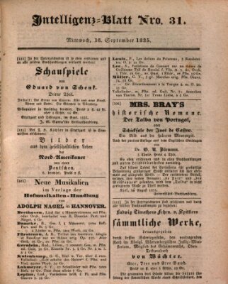 Morgenblatt für gebildete Stände. Literatur-Blatt (Morgenblatt für gebildete Stände) Mittwoch 16. September 1835