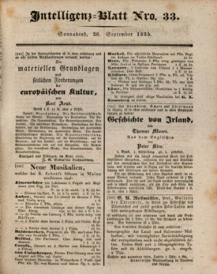 Morgenblatt für gebildete Stände. Literatur-Blatt (Morgenblatt für gebildete Stände) Samstag 26. September 1835