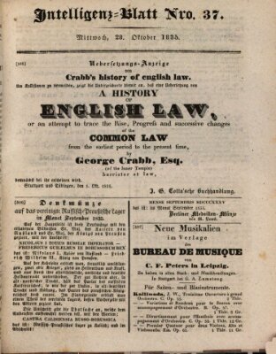 Morgenblatt für gebildete Stände. Literatur-Blatt (Morgenblatt für gebildete Stände) Mittwoch 28. Oktober 1835