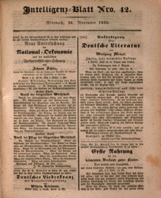 Morgenblatt für gebildete Stände. Literatur-Blatt (Morgenblatt für gebildete Stände) Mittwoch 18. November 1835